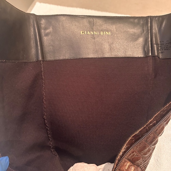 Gianni Bini Brown Leather Crocodile Boots - Picture 10 of 15